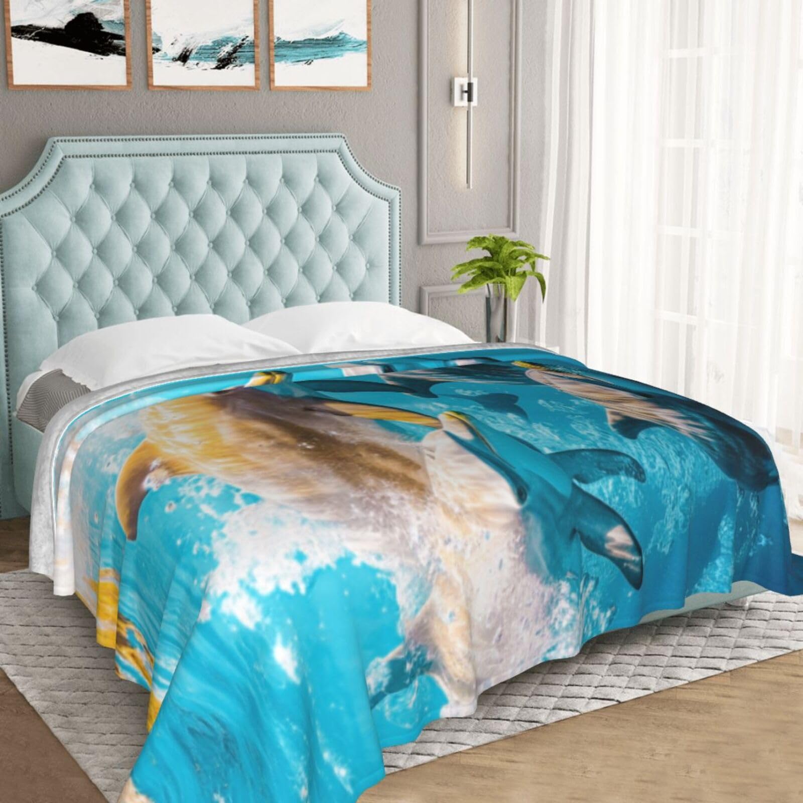Delfin-Decke Kuscheldecke Aus Mikrofaser | Weich, Warm, In 7 Größen (XS-3XL) - Perfekt Für Zuhause, Reisen & Geschenk