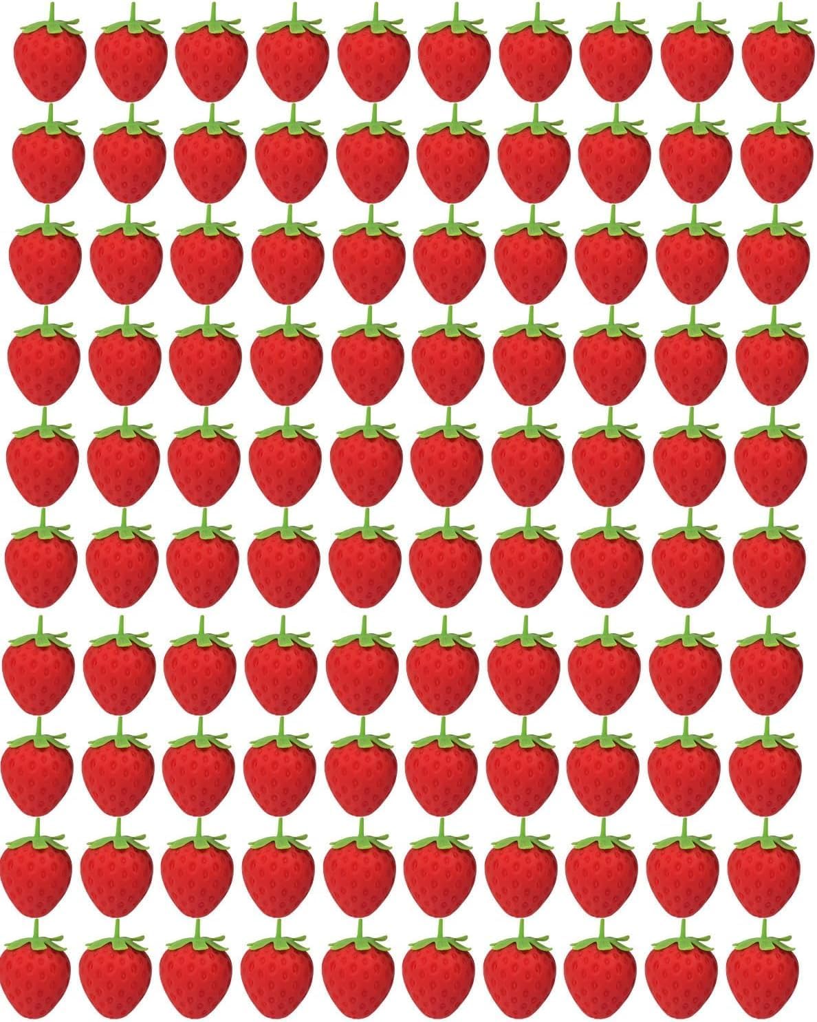 (100Pcs) Strawberry Squishies-Fruit Stress Balls Fidget Toys,Cute Relief Toy,Squeeze Dough Ball Stress Relief Hand Slow Rise Sunny Days Squishies,Soft Squeeze Decompression Dough for Adults(24)