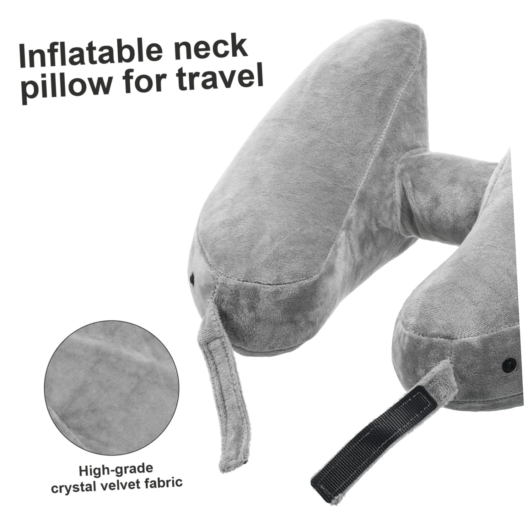 Gatuida Almohada de Viaje Cuello Inflable con Capucha para Soporte Cervical Coche o Avión Almohada de Viaje Inflable Cómoda