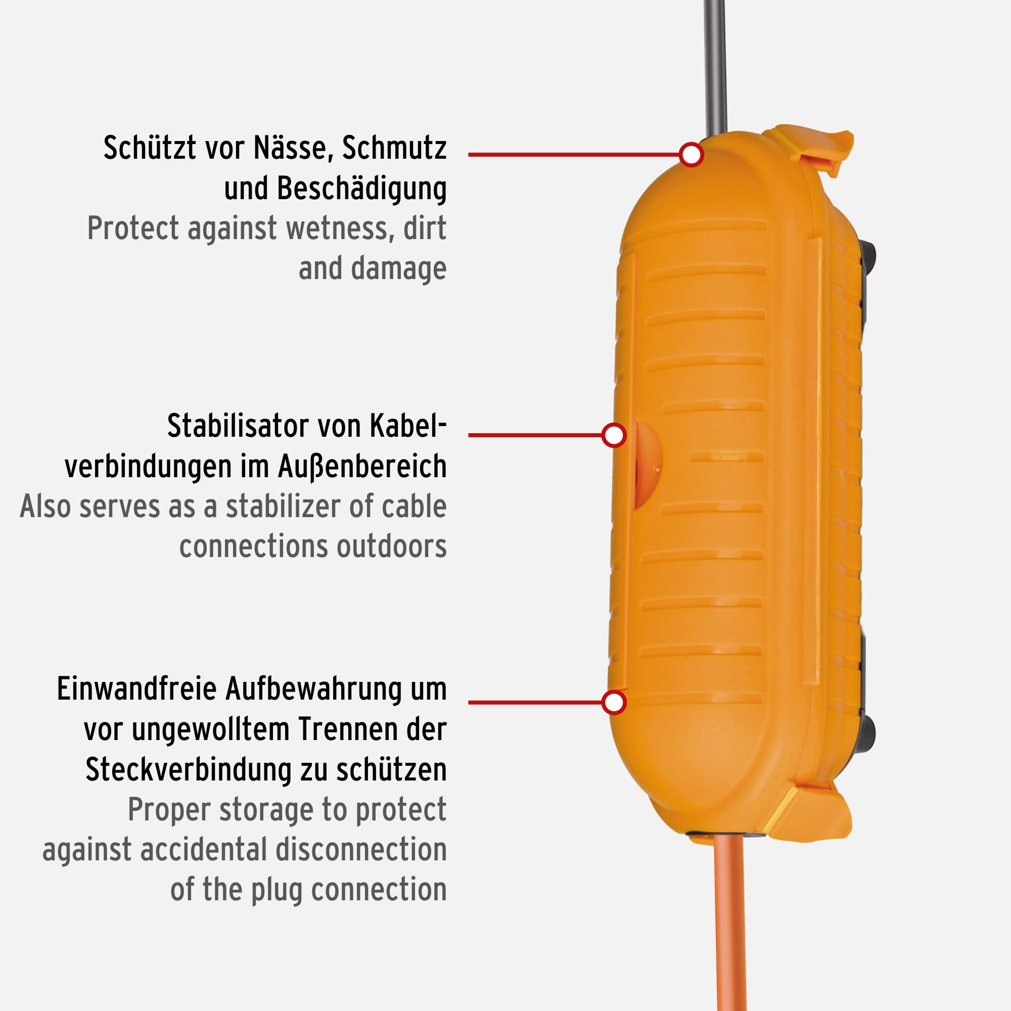 Brennenstuhl Garant V2 IP44 Kabeltrommel (40m, Made in Germany, Einsatz im Außenbereich IP44) und Brennenstuhl Safe-Box Big IP44 (Schutzbox für Verlängerungskabel)