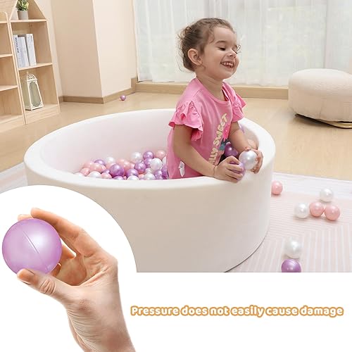 Miniatura 4 de 100 bolas para hogueras de 2.16 pulgadas, bolas de plástico a prueba de aplastamiento para niños pequeños, casa de juegos, piscina, decoración de