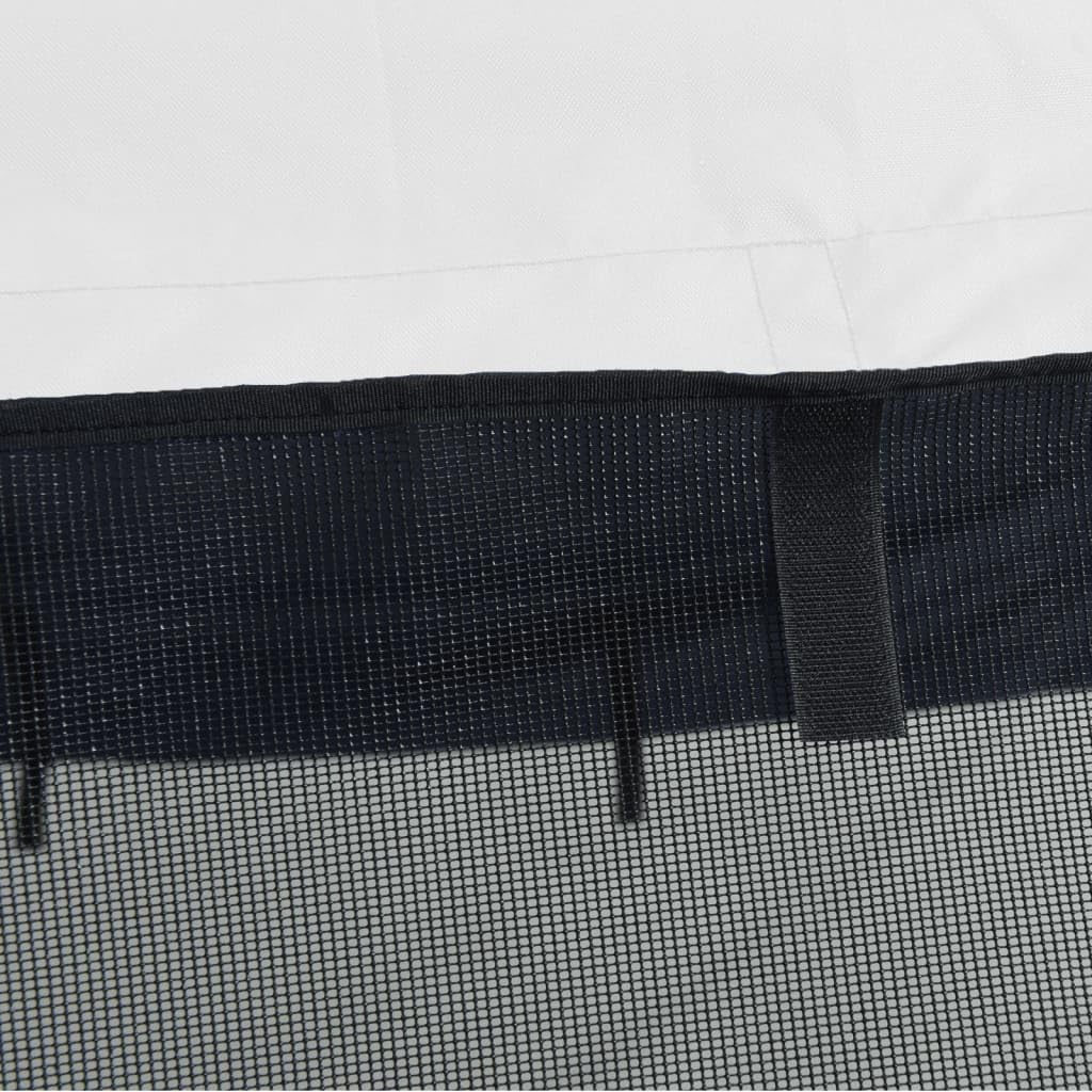 vidaXL Bimini Prua con Pareti Laterali Rete 4Archi 243x(200-213) x137cm, Bimini per imbarcazione, tendalino per Barca, Copertura per imbarcazione