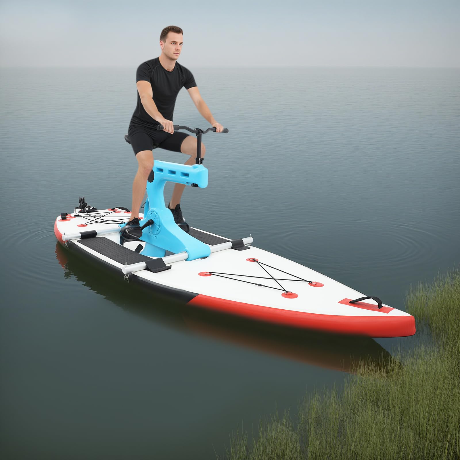 Nadmuchiwany rower wodny, z siedzeniami na jezioro/rzeki/morze, do 100 kg | Rowerowa łódź morska, rower wodny dla dorosłych, nadmuchiwana łódź rekreacyjna do sportów wodnych i aktywności rekreacyjnych