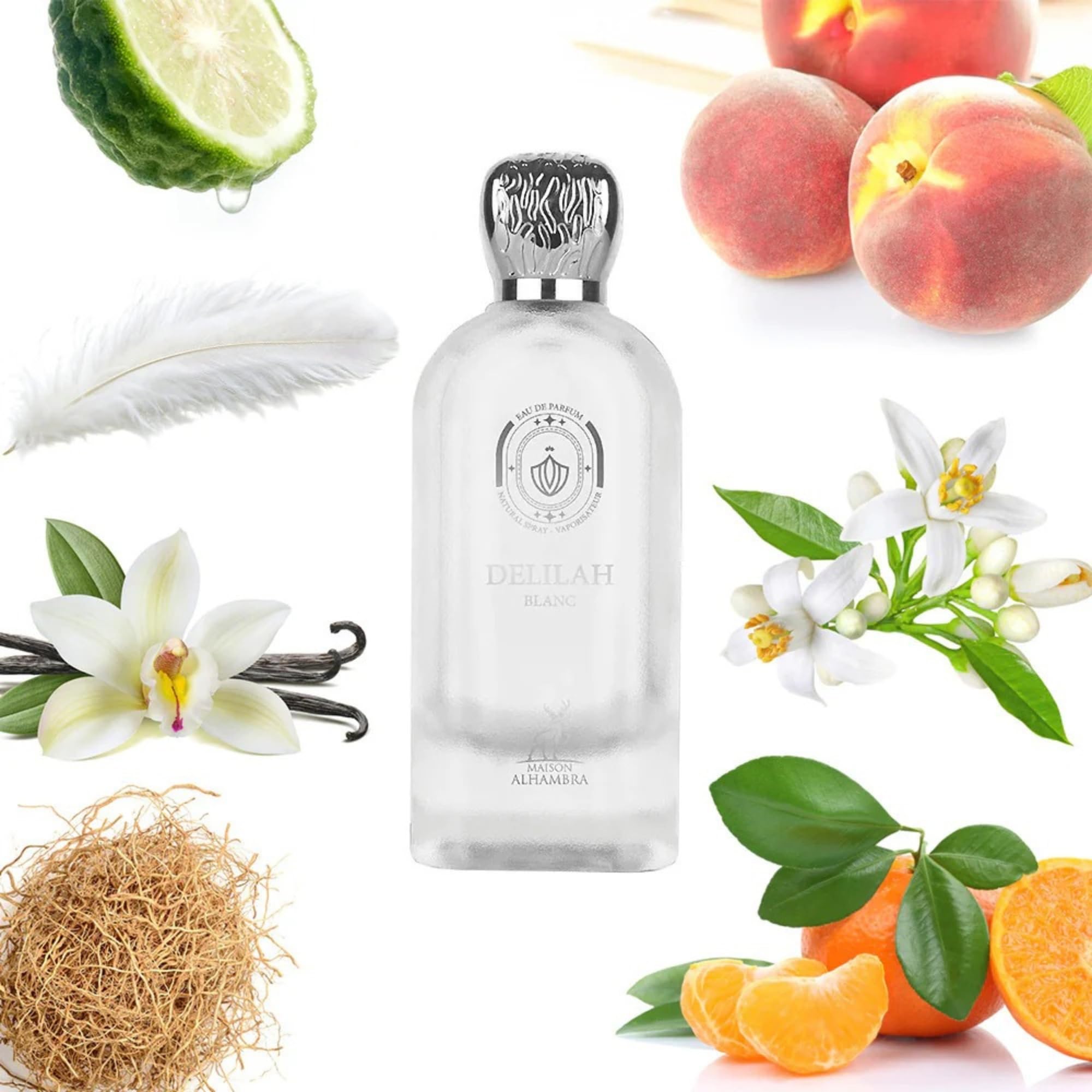 DELILAH BLANC Parfüm Damenparfum Eau de Parfum 100ml – Blumig-pudriger Clean Duft mit Rose, Pfingstrose, Moschus & Vanille – Frisches Parfum für Frauen, langanhaltend, Luxusduft Damenduft Edel