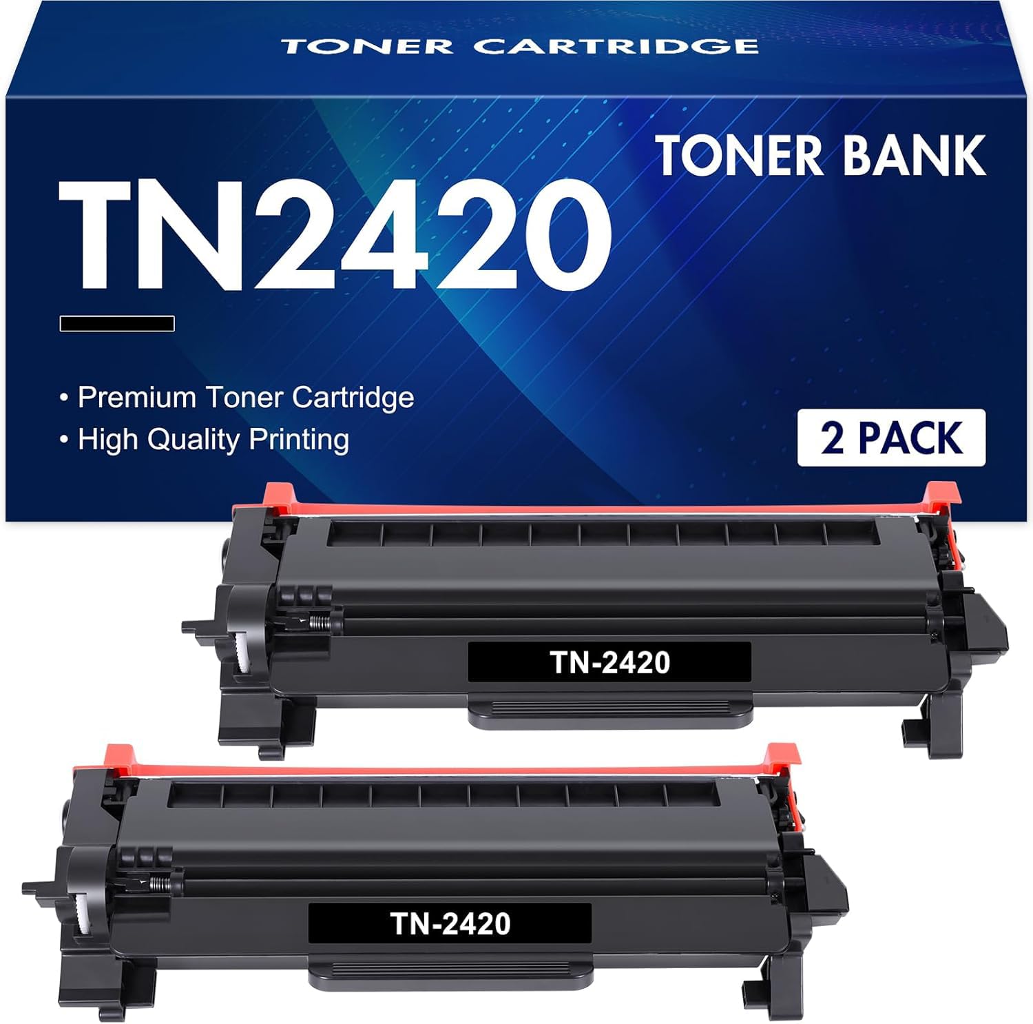 TN2420 Compatible pour Brother TN 2420 TN-2420 Toner (Noir, 2-Pack) | Compatible pour DCP-L2530DW MFC L2710DW HL-L2350DW MFC-L2710DW DCP-L2510D HL-L2375DW MFC-L2730DW MFC-L2750DW HL-L2310D TN2410