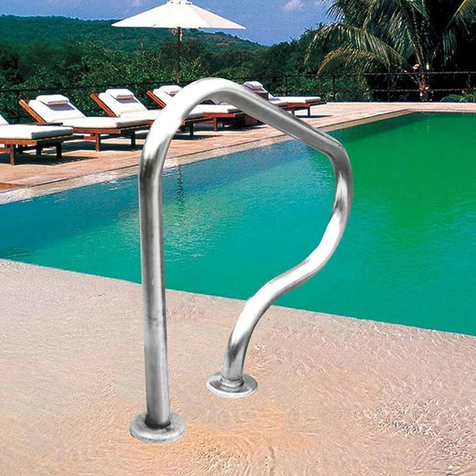 Handrail Swimming Pool Handrails,Pool Hand Rail,Swimming Pool Accessories Easy to Install for Inground Pool Entry