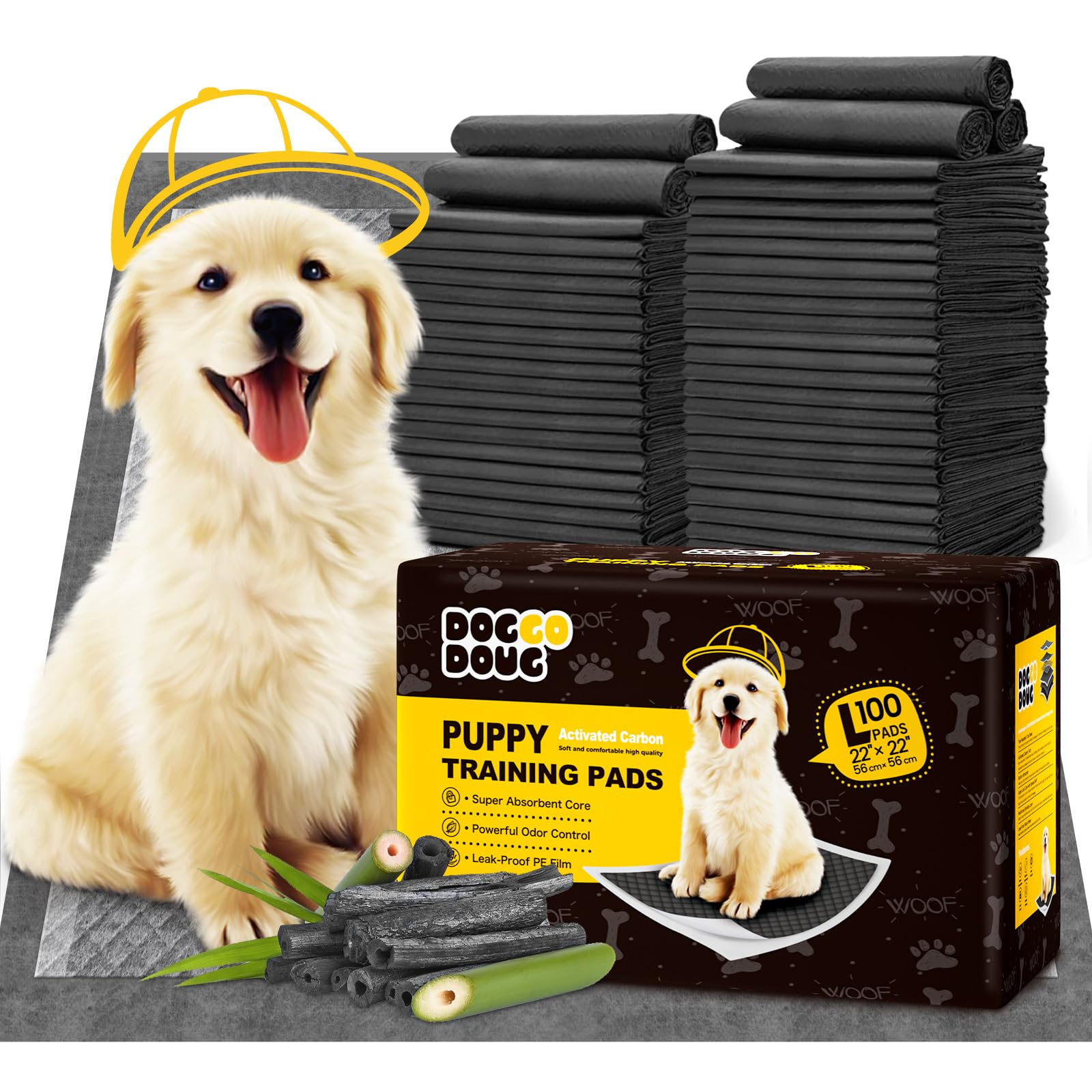 DOGGO DOUG Charcoal Puppy Pads