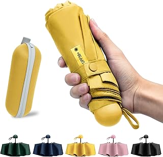 ZOMAKE Mini Travel Folding Umbrella - Windproof UV Protection Capsule Umbrella for Rain and Sun