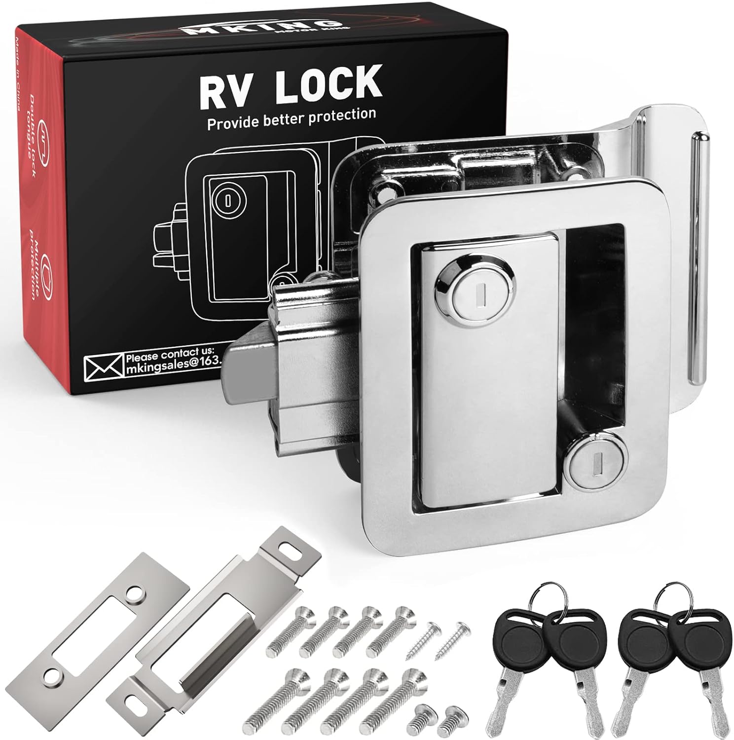 MKING RV Door Lock, RV Lock, Zinc Alloy Camper Door Lock, Trailer Door