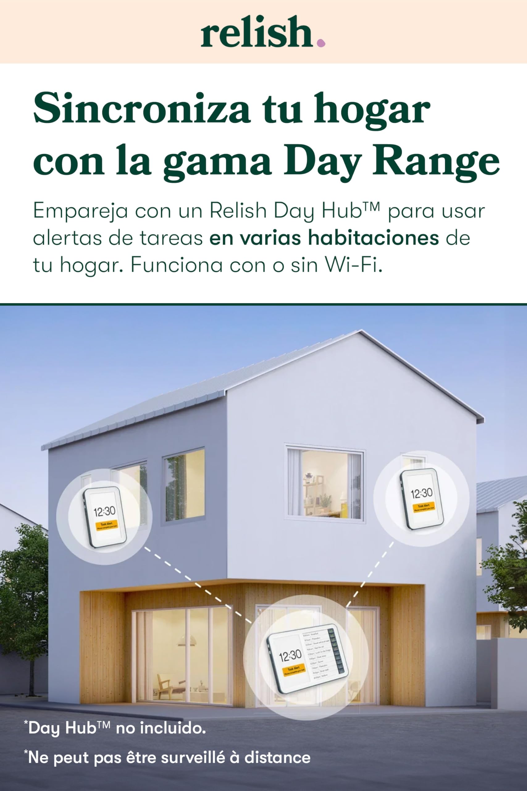 Relish - Reloj de demencia con conexión de día, calendario digital con día, fecha y hora, pantalla grande clara, opciones personalizadas