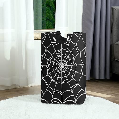 Cesta de lavandería plegable de araña de Halloween con asas acolchadas, impermeable, duradera, cesta de almacenamiento para juguetes, organizador de