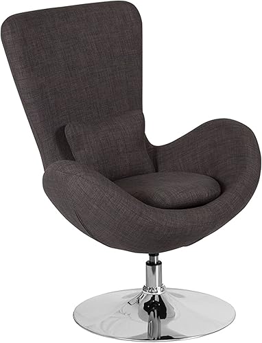 Miniatura 32 de Flash Furniture Silla de recepción lateral de tela naranja serie Egg Naranja (Orange Fabric),Tela Aqua,negro, cuero, (Black LeatherSoft),Gris