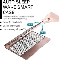 Vista 3 de NOKBABO Funda de teclado para iPad Pro de 9.7 pulgadas, iPad 2018 6ª generación, iPad 5ª generación 2017, iPad Air 2 y 1 con teclado, cubierta Oro