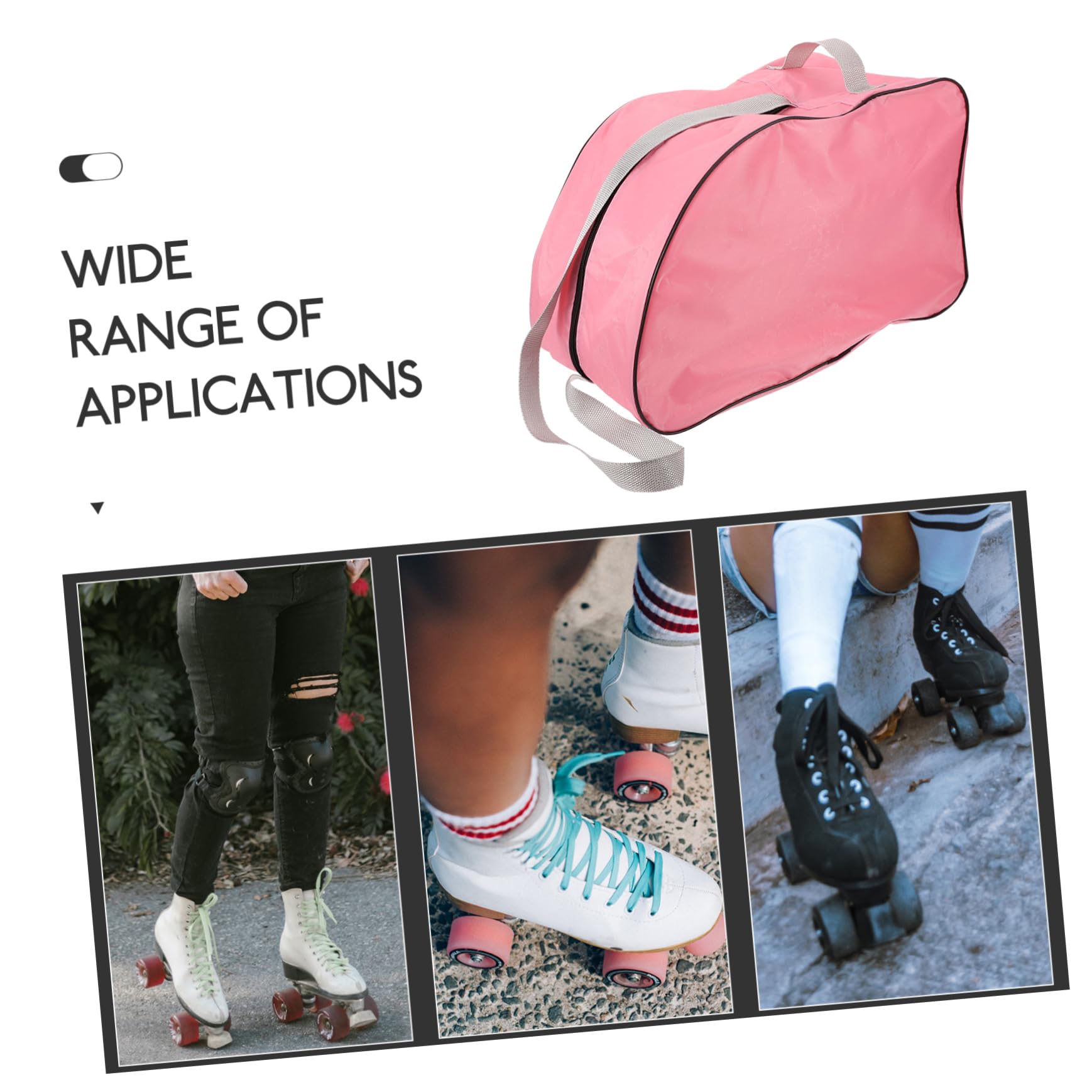 KOMBIUDA Borsa Facile da Pulire e Design Semplice alla Moda Pasta Rotelle Rosa con Tracolla e Maniglia per Pattini a Rotelle e Ghiaccio Ghiaccio per Uso All'aperto