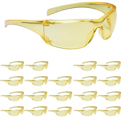 3M 78371118171 - Gafas de seguridad, Virtua AP, paquete de 20, ANSI Z87, lente de capa dura ámbar, marco ámbar, escudos laterales