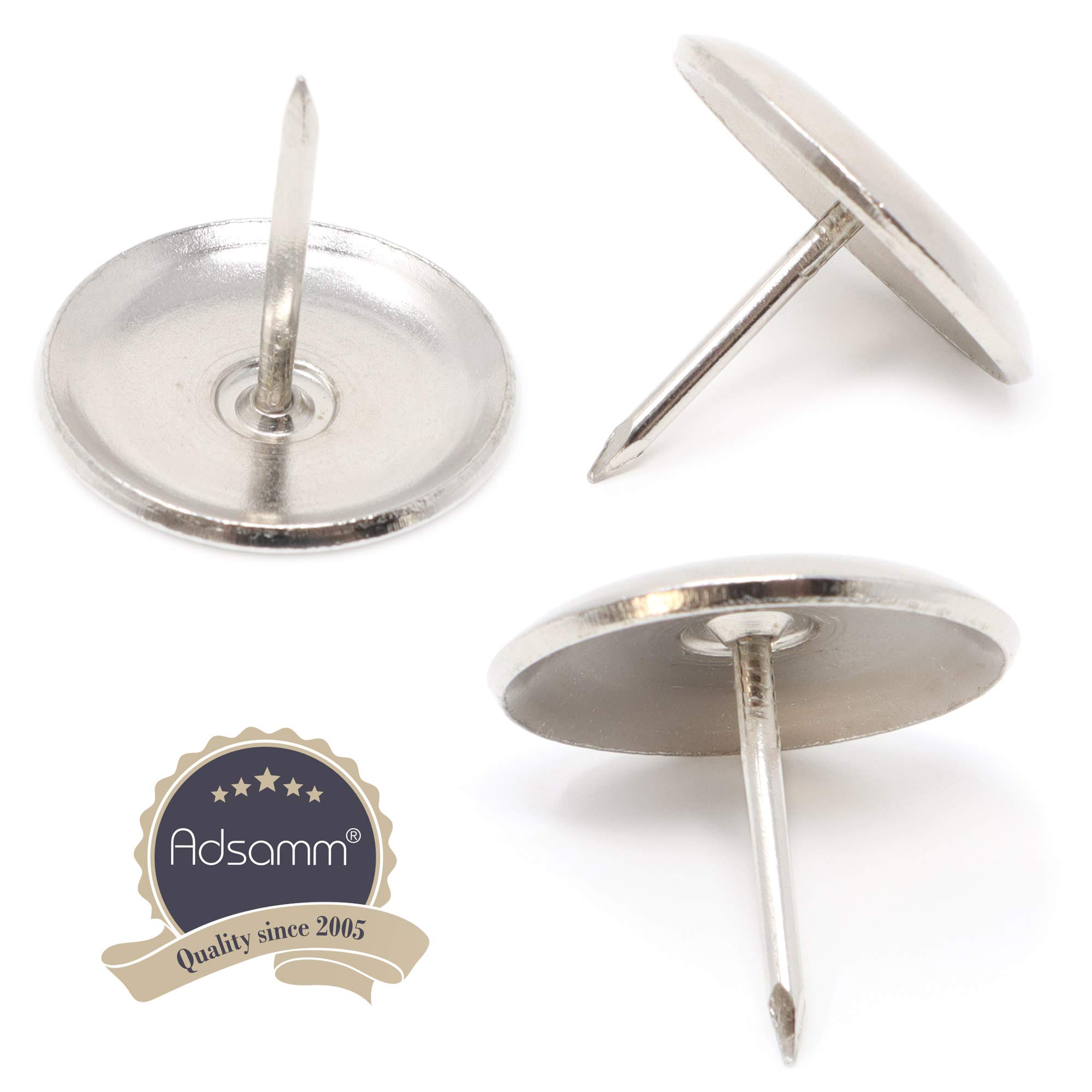 Adsamm MG-N-35-100 MG-N-35 100 x Metal Gliders with Nail 1 38 3 5 cm Silver — view 5