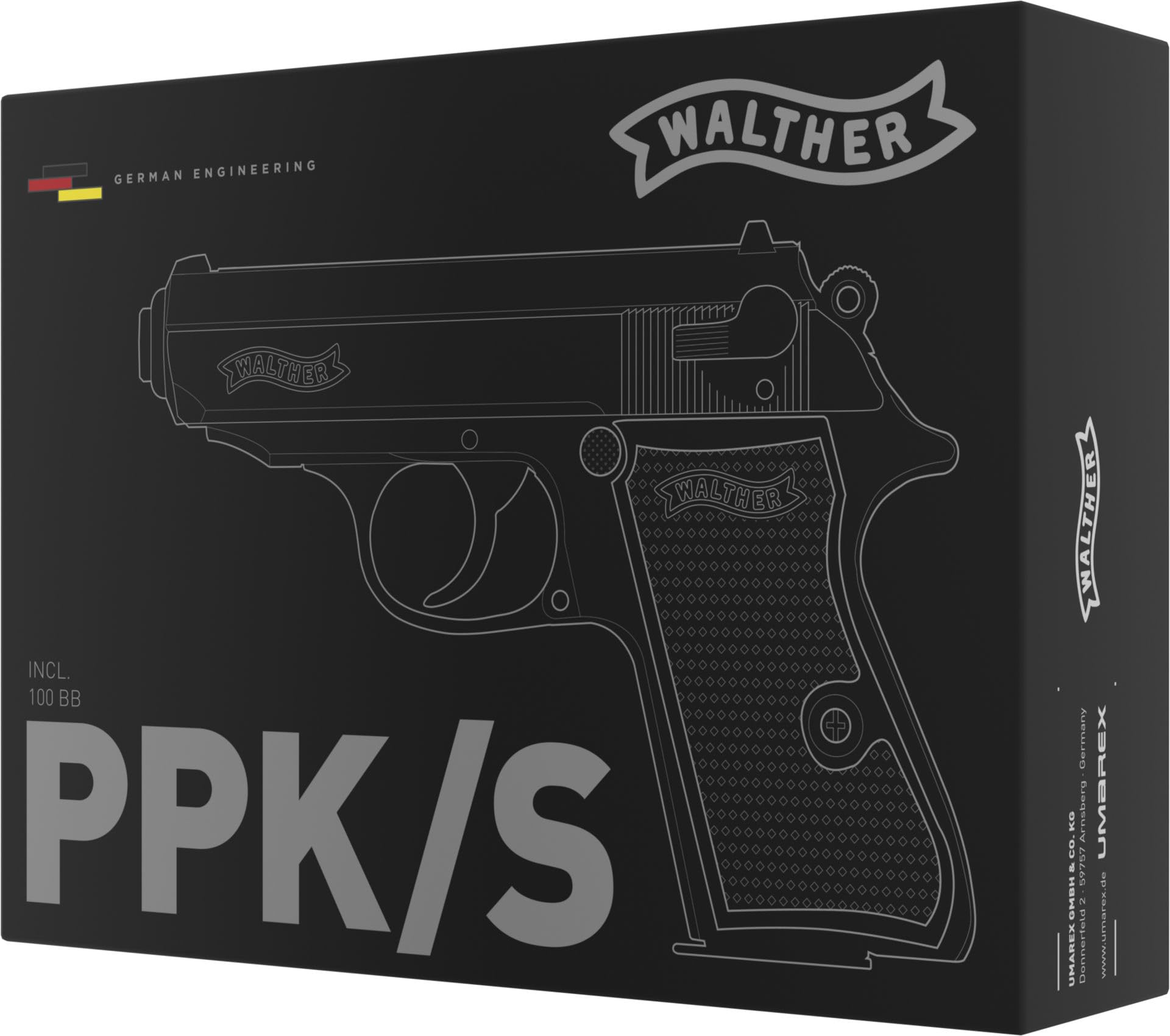 Walther WA25007 PPK/S - Pistola Softair, Nero, Taglia Unica