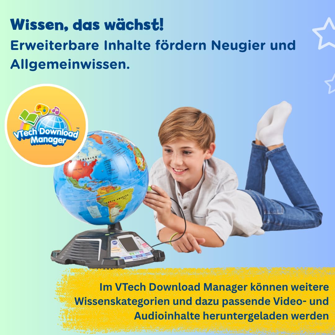 VTech Interaktiver Videoglobus Lernglobe mit Bildschirm ab 7 Jahren