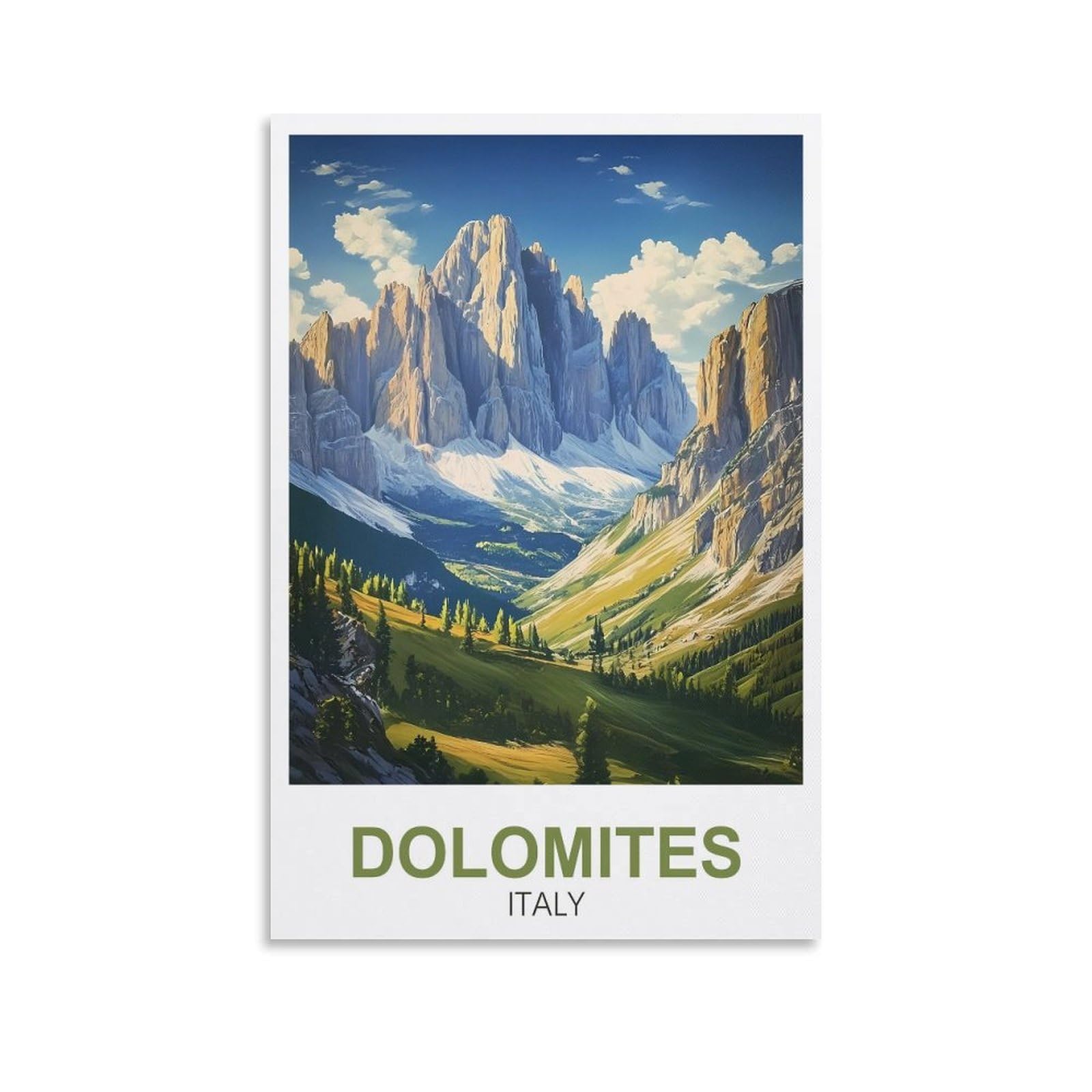 Xllyxygjq Unframe-Style Dolomites Italy Vintage Travel Posters 08X12inch(20X30cm) Canvas Wall Art Poster Print Artwork Painting Picture For Home Decoration Living Room Office Bedroom