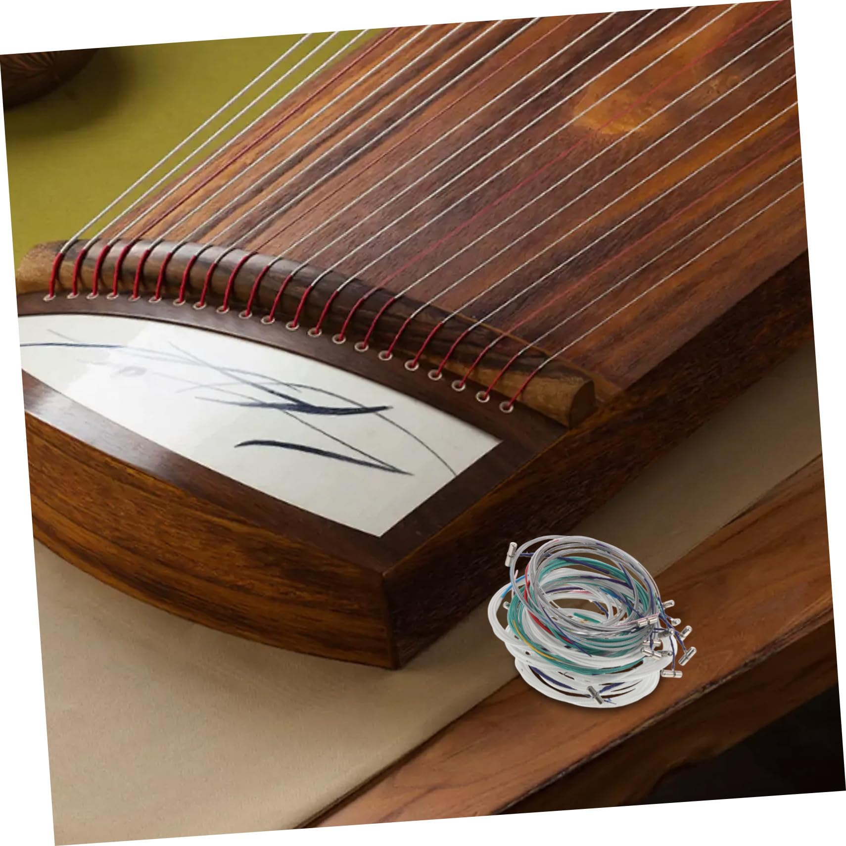 Mikinona 21 Stück Guzheng Nylon Saiten 163cm Allgemein Passend für Anfänger zum Erlernen und Üben Traditioneller Chinesischer Musik
