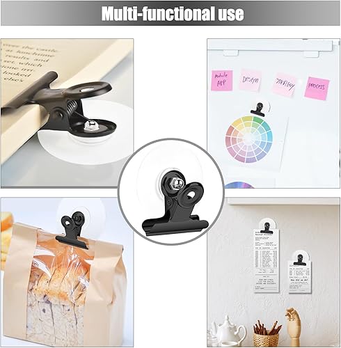 Miniatura 5 de Clips de metal autoadhesivos, 12 clips autoadhesivos fuertes para colgar y organizar, clip de resorte para pósteres de papel, tapiz de fotos, pared,