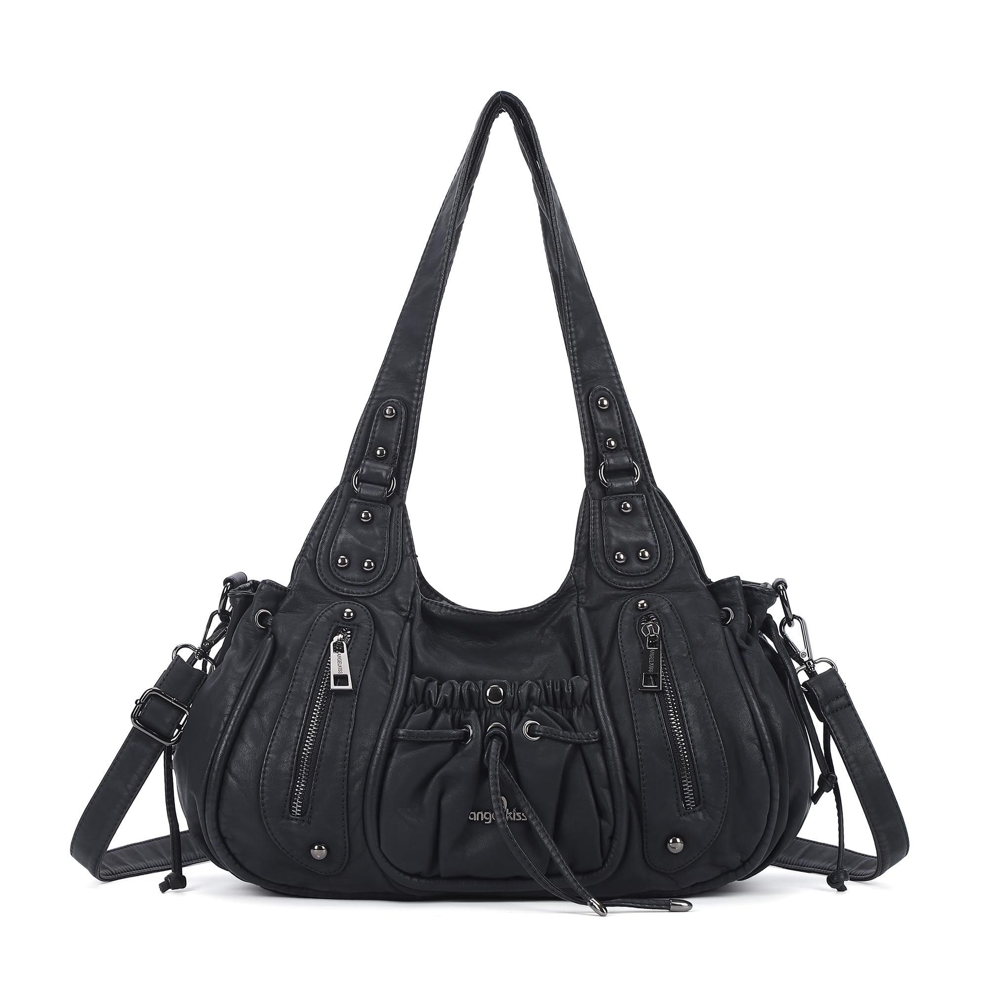 Angel Kiss Borsa Donna Media Elegante, Borse Tracolla PU Pelle, Tote Bag Impermeabile Pelle PU, Ampia e Pratica Maniglia Regolabile Molte Tasche Scomparti, per Scuola, Lavoro e Viaggio