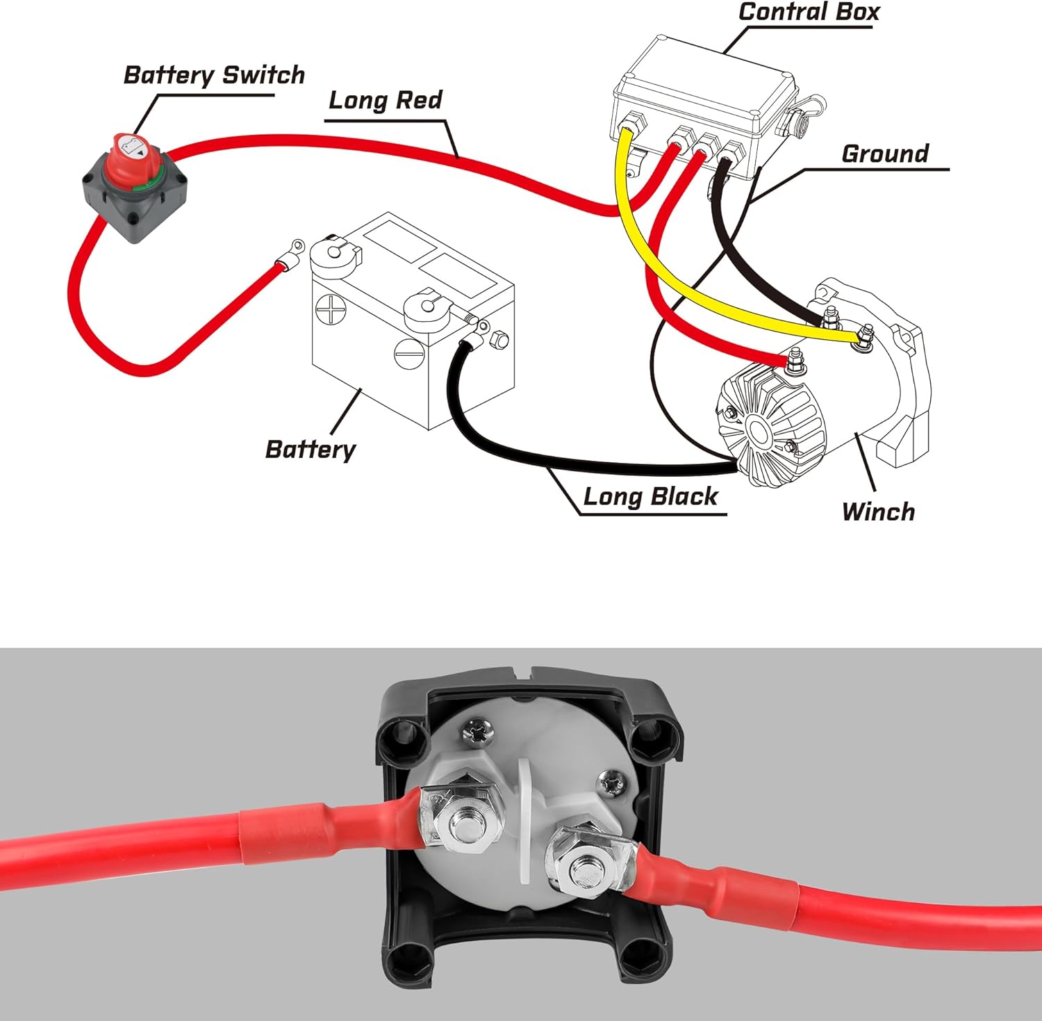 XPV AUTO Winch 10000 lb. Electric Winch Truck Winch Waterproof IP67 Electric Winch Synthetic Rope Kit with 2 Wireless Handheld Remotes and Wired Handle for 4WD 4x4 Off Road Vehicle Boat Truck
