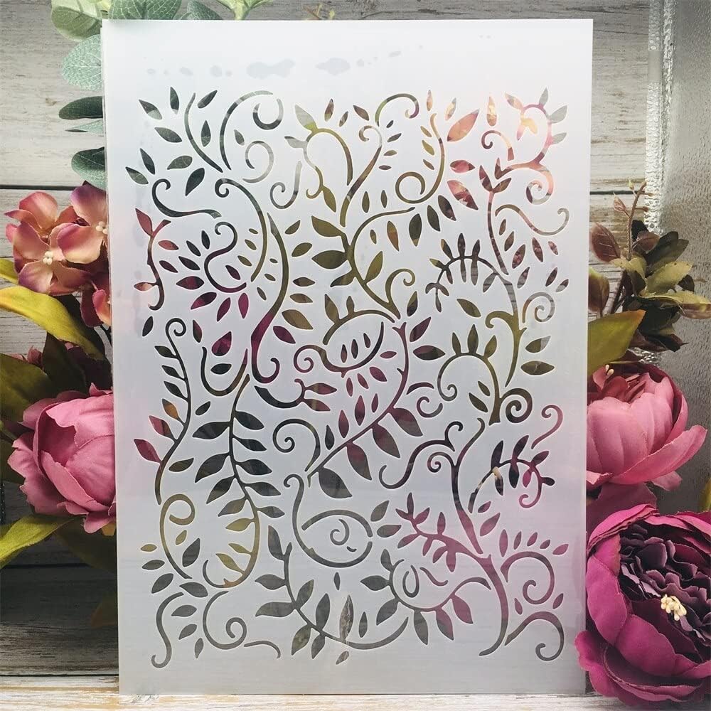 Stencils,A4 29cm Small Leaves Ivy Reusable Stencils for