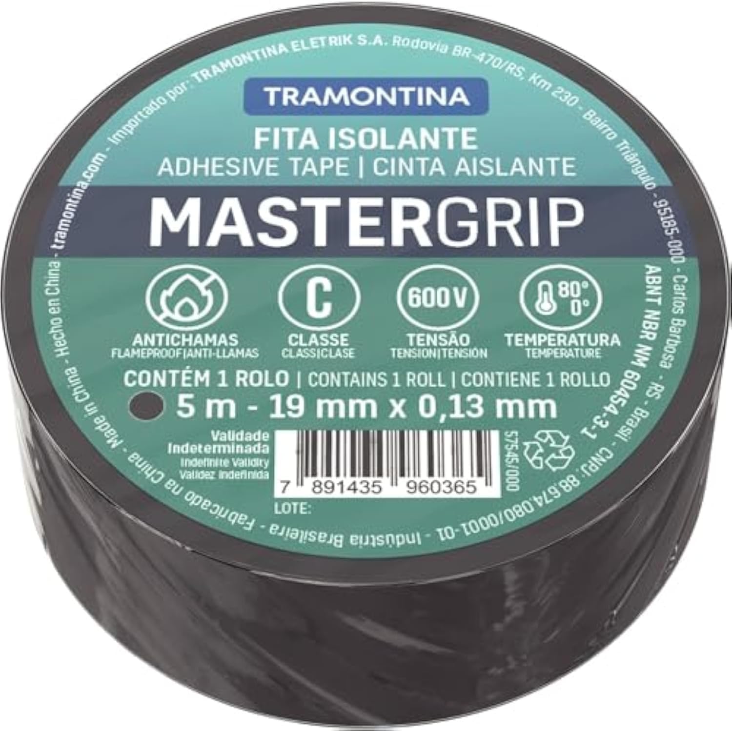 0.13x19mm 5m Black Flame Retardant Electrical Tape Class C