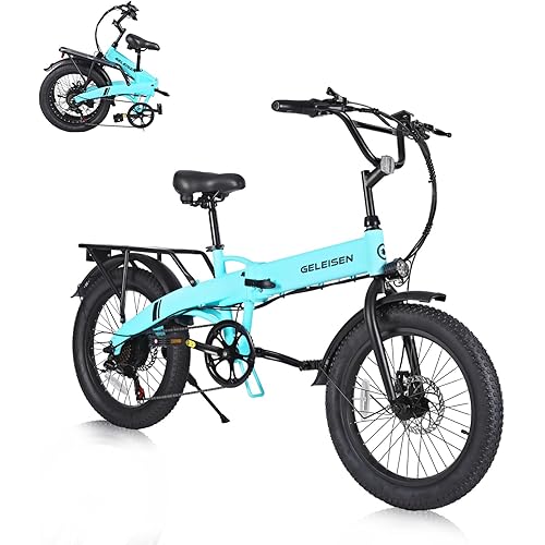 Folding Electric Bike for Adults, 20"×3.0 Fat Tire Electric Bicycle, 374.4Wh Battery Ebike, 20MPH Electric Cargo Bike with LCD Color Display & 6 Speed Gears (Fits for 5'0"+)
