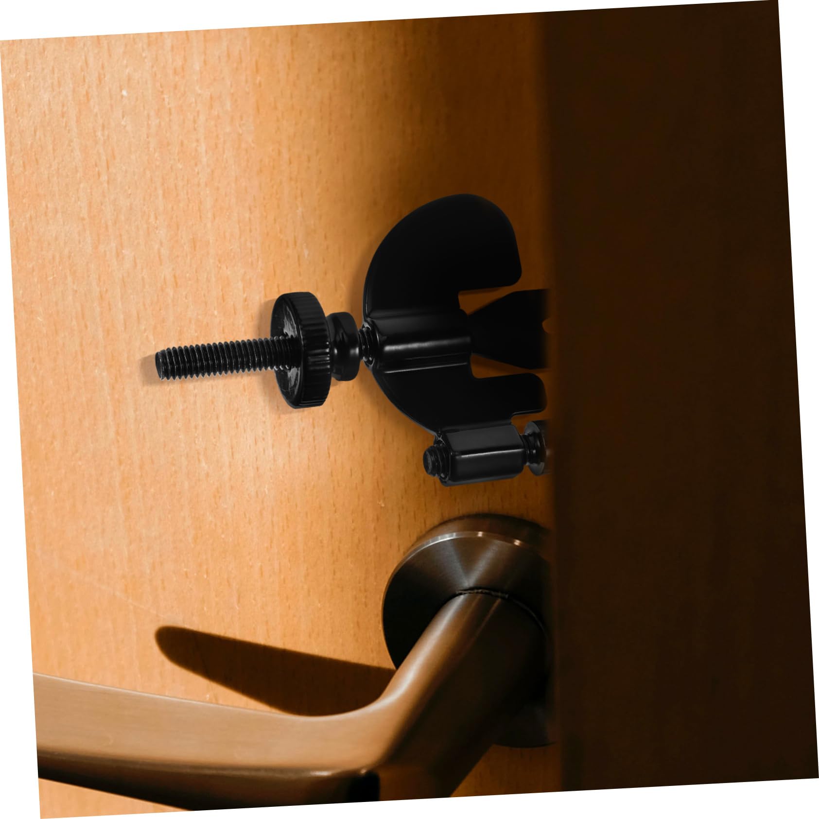 Angoily 4 Stück portable door lock travel door lock reisetürschloß Türsicherheit verriegeln intelligentes Türschloss Türklingel Türstopper tragbares Hoteltürschloss Metall Black