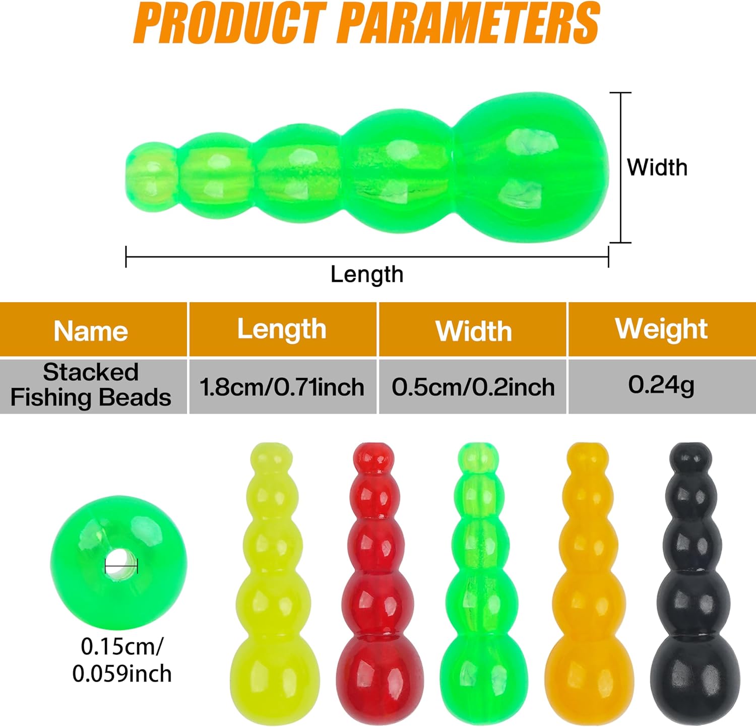 Stacked Fishing Beads, 150/200pcs Fishing Beads Lures Making Supplies Tackle Trout Beads Walleye Rig Inline Spinner Making Accessories Salmon Eggs Saltwater Freshwater image 2