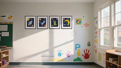 Miniatura 7 de Pósteres de arte de pared de dinosaurios, impresiones de dinosaurios espaciales para dormitorio de niños, regalo para niños, decoración de