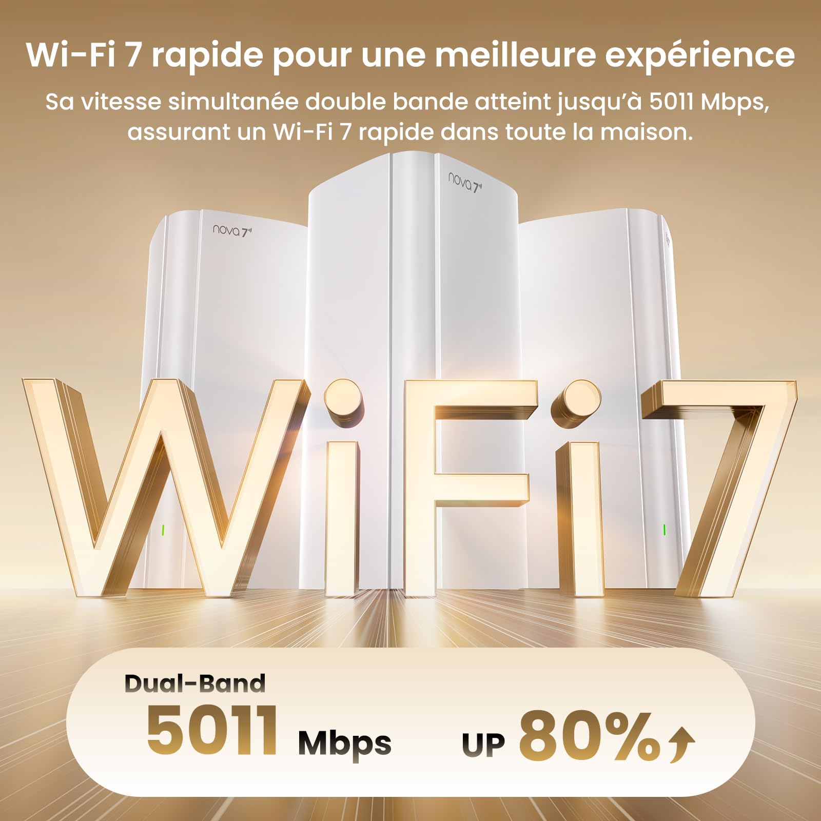 Tenda ME6 Pro WiFi 7 Mesh System - BE5100 Dual Band (2.4GHz: 688Mbps, 5GHz: 4323Mbps), Wide Coverage, 1×2.5G and 2×1G Gigabit Ports, Easy Mesh, Transparent Roaming, VPN, NFC, Pack of 3