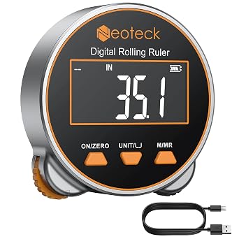 Neoteck Digital Tape Measure 656Ft, Rechargeable Electronic Rolling Ruler with LCD Display,Measures Curve,Diameter&Flat Surface,Portable Rolling Wheel Tape Measurefor DIY,Woodworking,Home Renovation