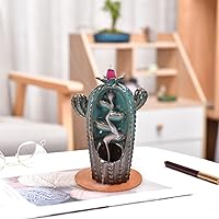 Vista 4 de Soporte para quemador de incienso de reflujo, cactus, cascada, decoración del hogar, porcelana, con varillas de incienso, varillas de incienso