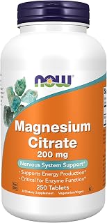 NOW Foods - Citrato de Magnésio 200 mg - 250 comprimidos