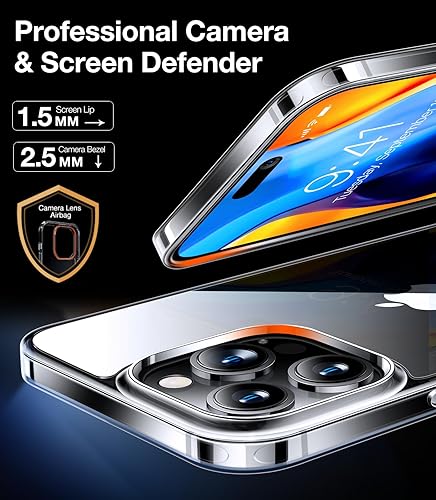 Miniatura 191 de TORRAS - Funda a prueba de golpes para iPhone 14 (contra caídas de grado militar de 10 pies), elegante, parte trasera translúcida y borde suave