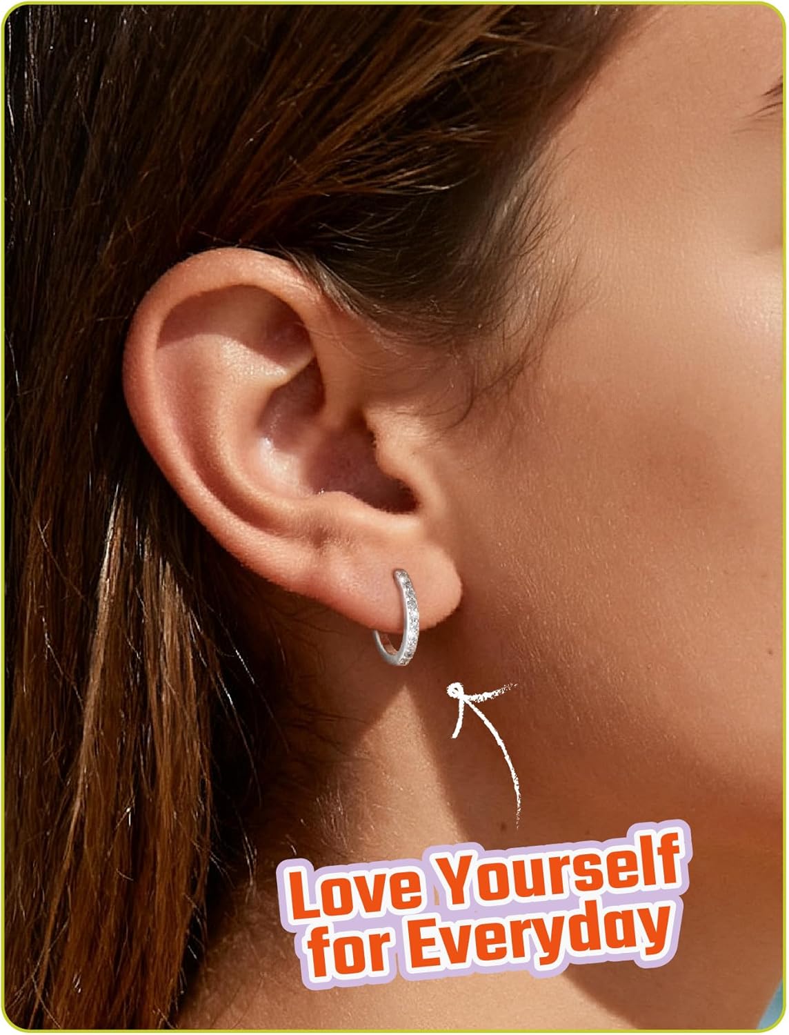 JustBeingCute Huggie Hoop Earrings Small Cubic Zirconia Hoop Earrings for Women White/14K Gold Plated Cuffs 925 Sterling Silver Huggie Hoop Hypoallergenic Dainty CZ Jewelry (8/10/12/14/16/18/20mm)