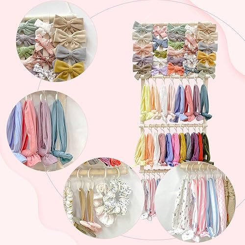 Vista 51 de POVETIRE Soporte para diadema organizador de lazos para el cabello, diademas para bebé, accesorios para el cabello, organizador de almacenamiento