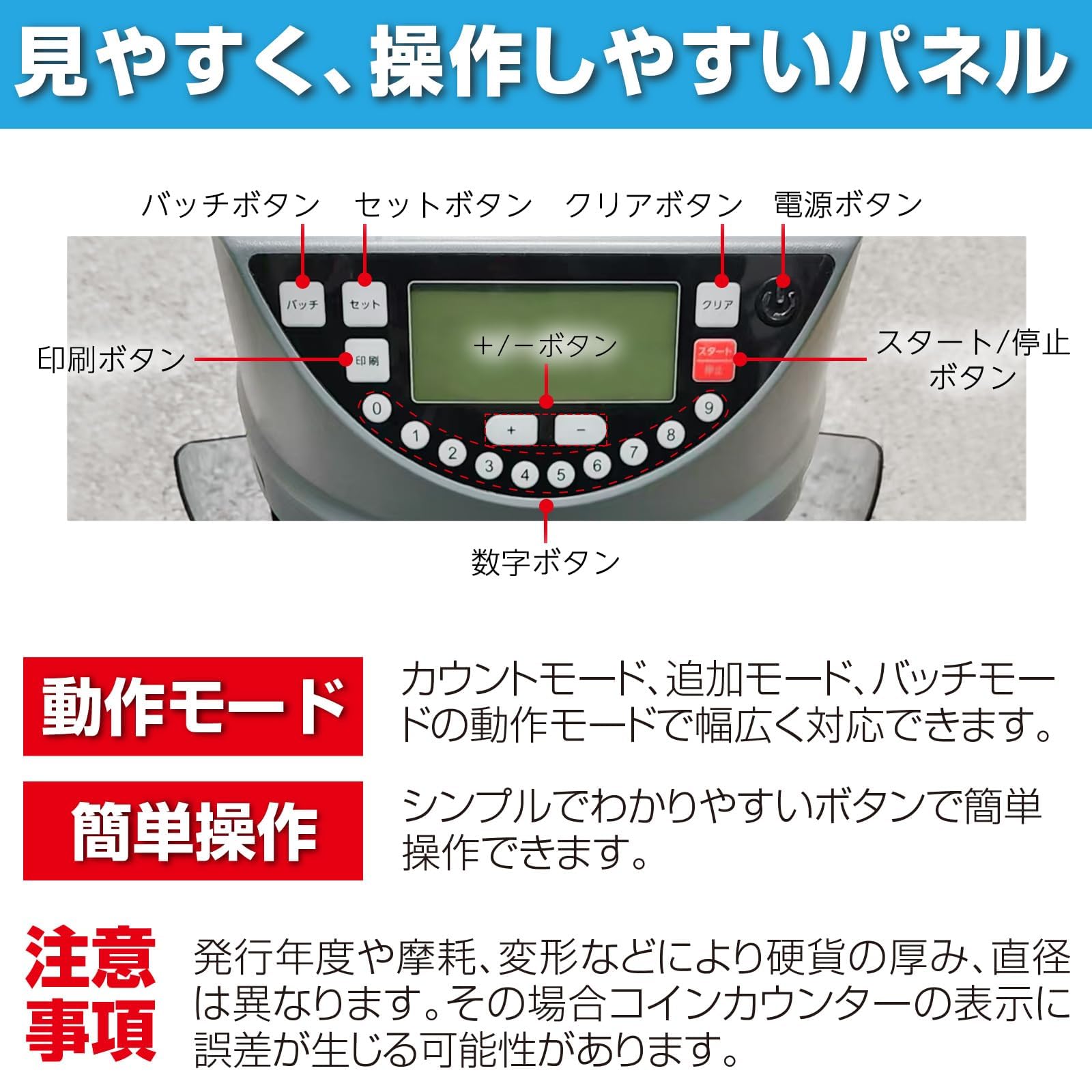 Amazon | 【新、旧硬貨、全対応。】 ONE STEP コインカウンター 業務用 