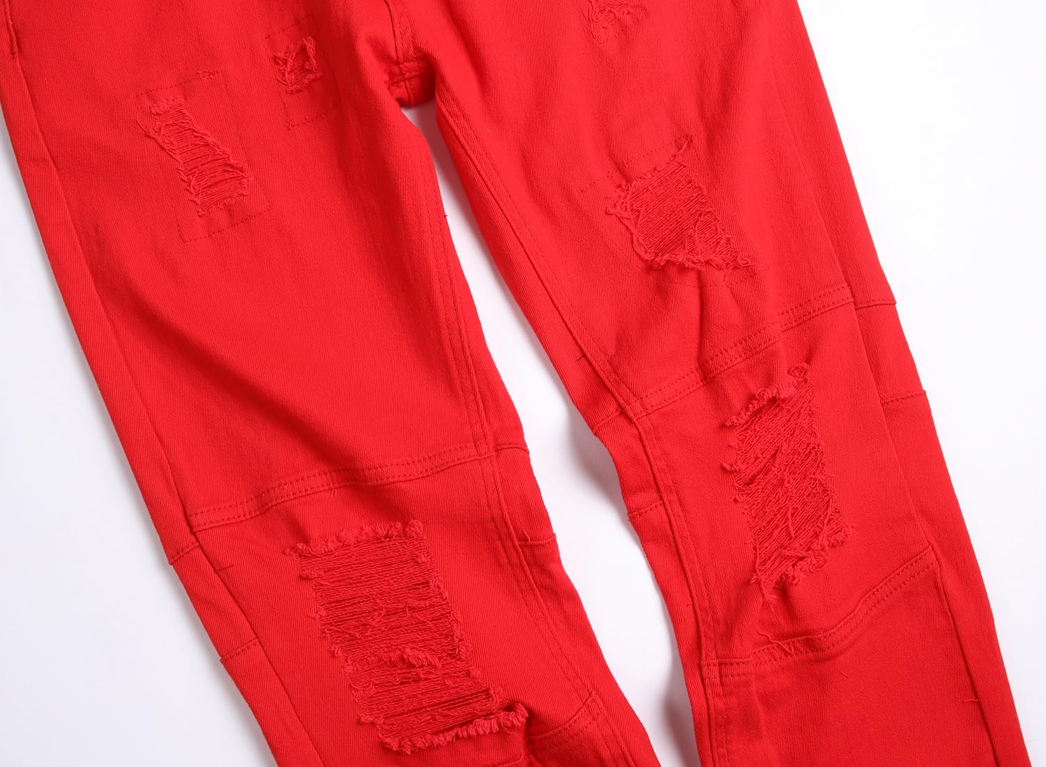 Men Ripped Jeans Fashion Slim Fit Traight Distressed Design Skinny Stretch Comfort Flex Waist Denim Pants - Image 6