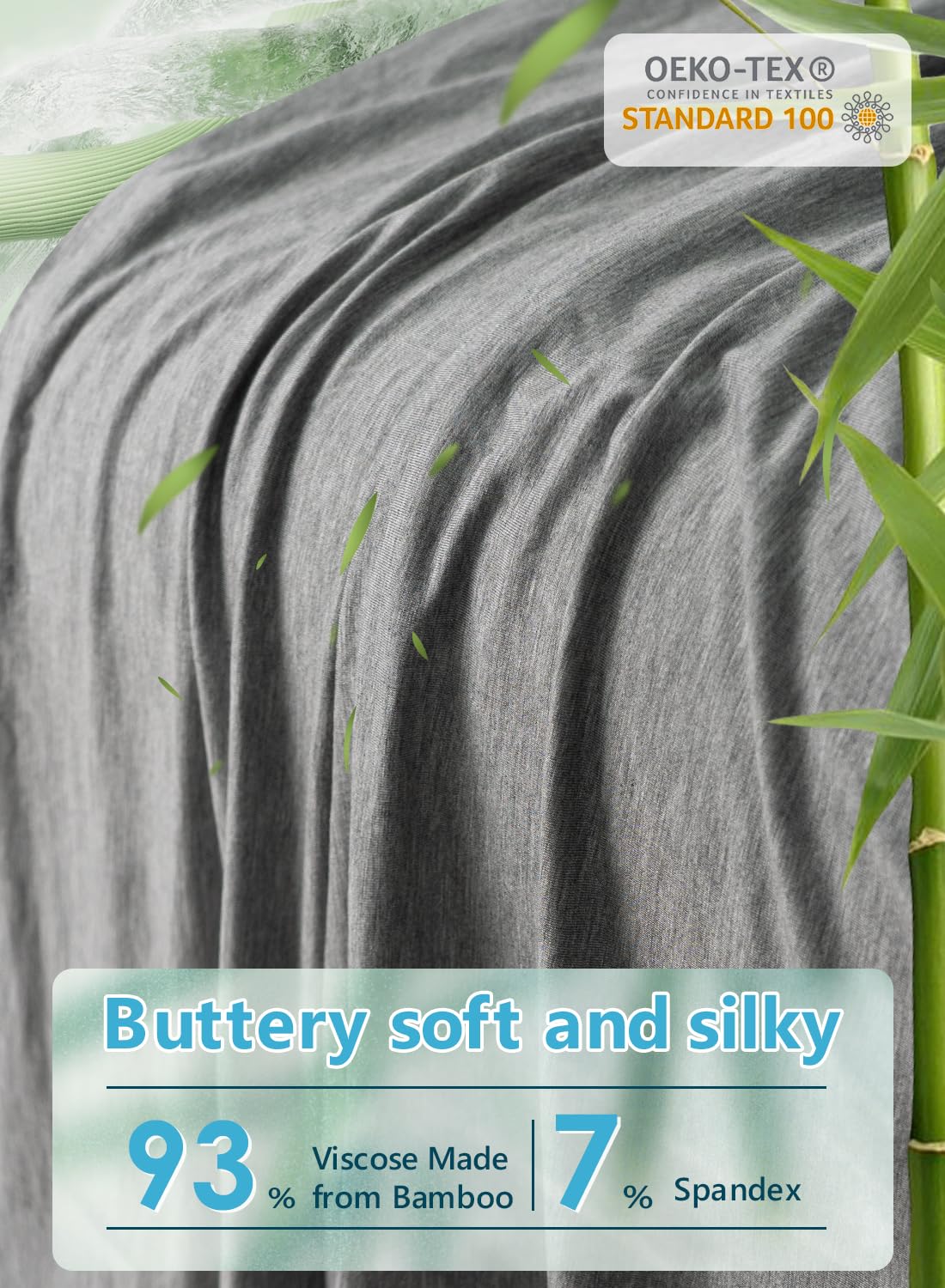 Meiz Cuscini per gravidanza, rinfrescanti per dormire, a forma di C, per adulti, fodera in rayon di bambù, grigio