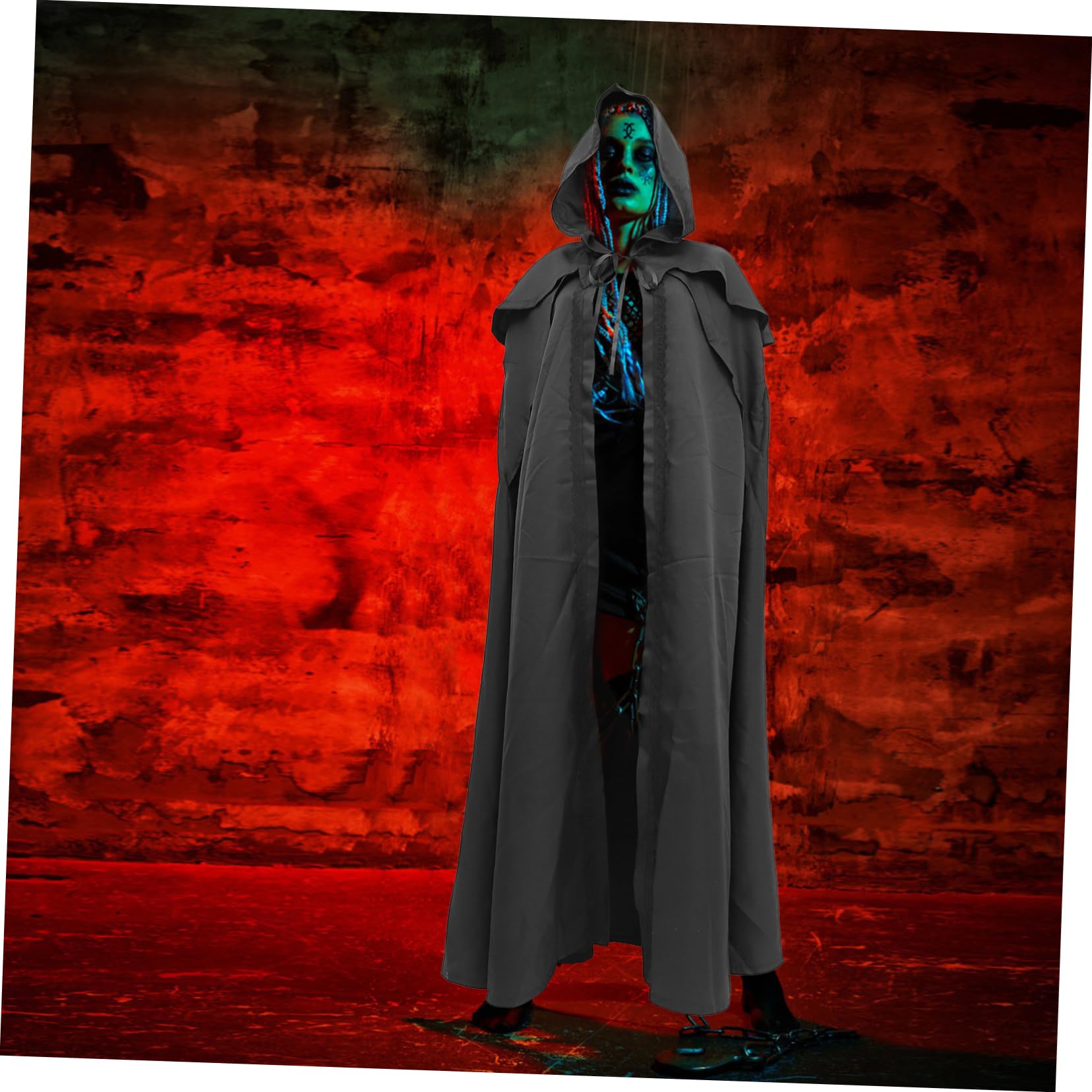 SHERCHPRY 1 cape Abaya pour homme - Accessoire d'Halloween médiéval - Costume d'Halloween à capuche - Cosplay