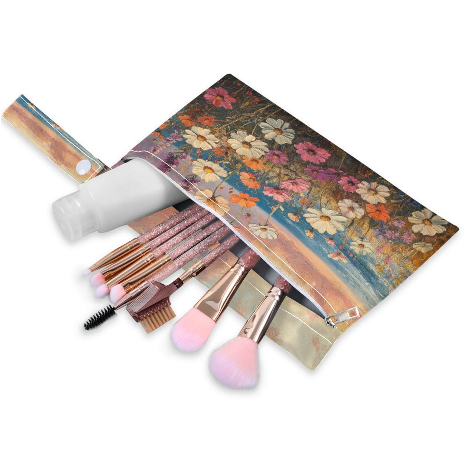 ATTX Daisies Painting Wet Dry Bags 2-Pack - Reusable Cloth Diaper Storage for Travel, Beach & Gym | Multi-Use Waterproof Bags for Swimsuits, Baby Clothes, Sports Gear#159