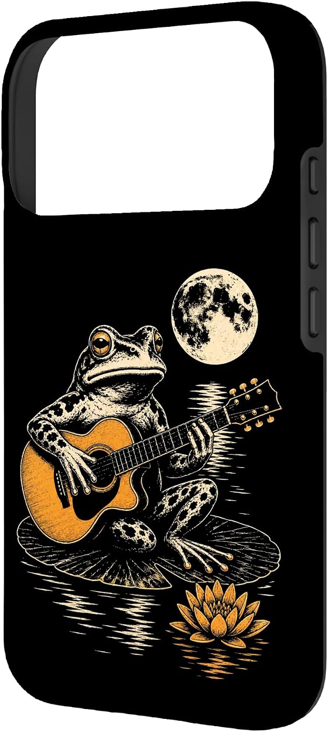 Guitar Frog Moonlight Acoustic Line Art Music Gift Case for iPhone 17 Pro image 2