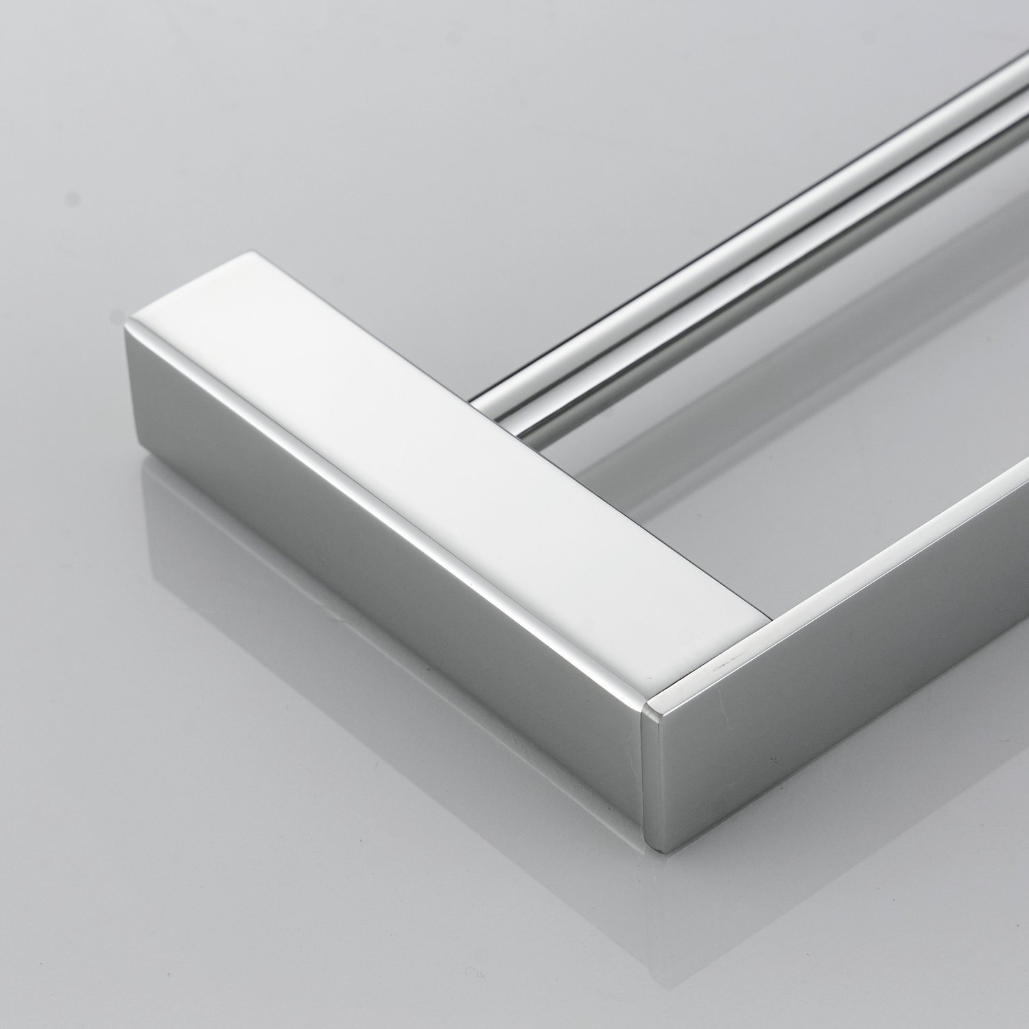 Beelee - Doppia barra portasciugamani da parete, 40 cm, cromata lucida, acciaio inox, BA8502C-40