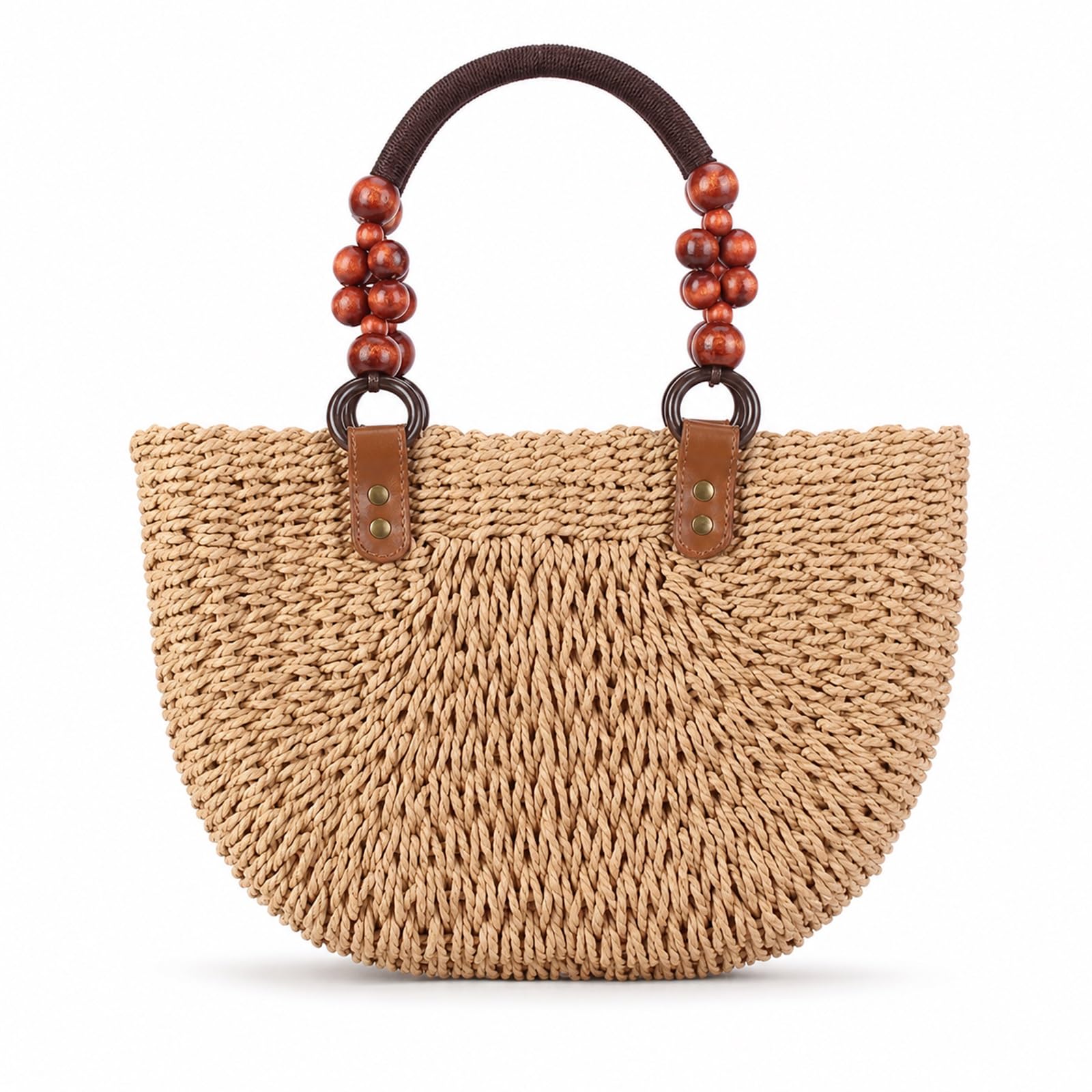 Sac De Plages en Paille,Panier De Plages en Osier,Panier De Plages en Paille,Sac Cabas en Paille,Sac De Shopping Tressé,Sac De Plages en Paille pour Femme Grande Capacité