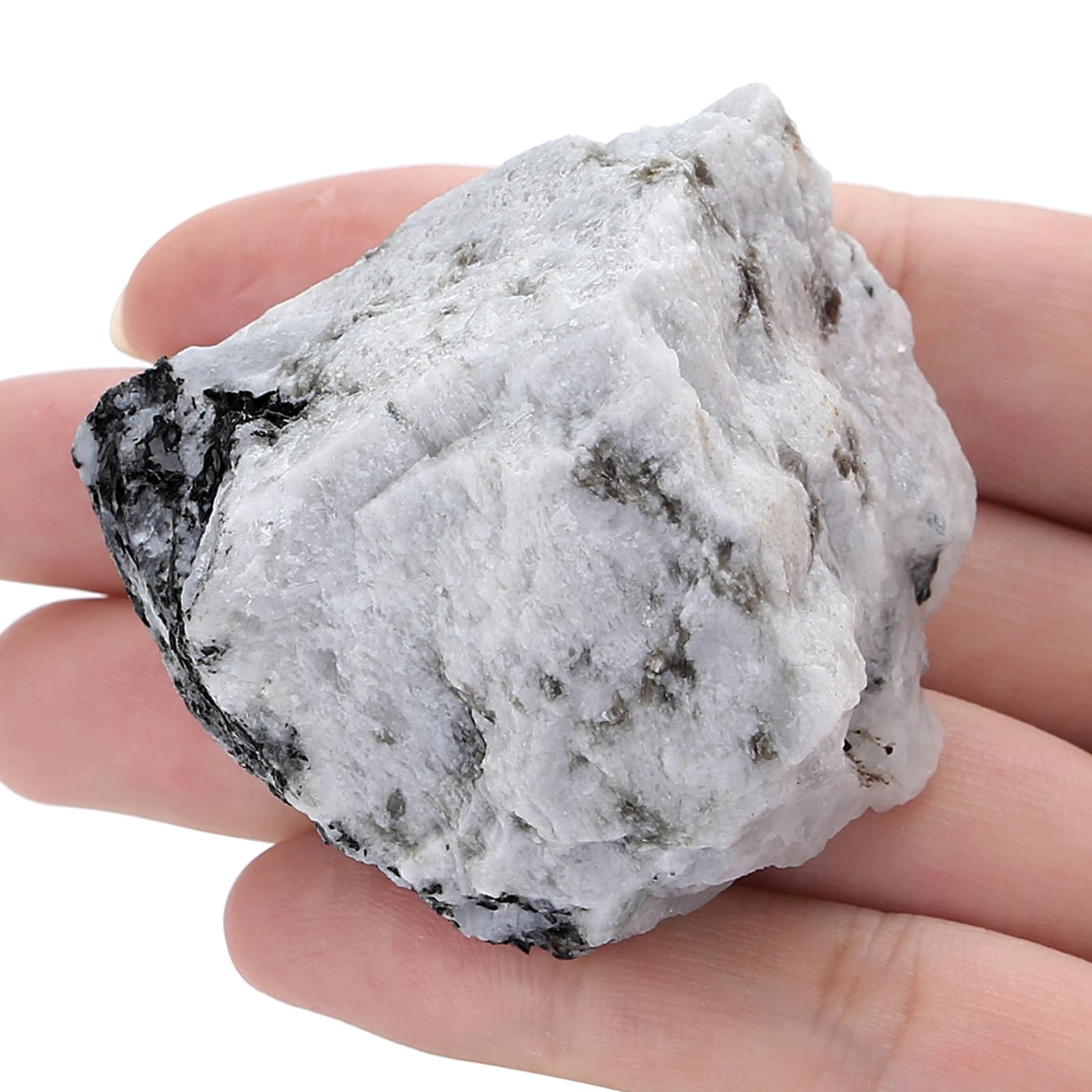 GUJOXILA 1.8"-2.2" Moonstone Raw Rough Healing Crystals Large Natural Stones Rocks Gemstones Protection Reiki Divination Meditation Stone 1pcs