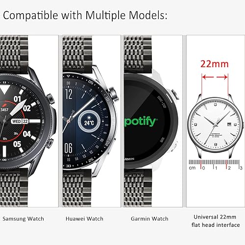 Miniatura 3 de Correas compatibles con Samsung Galaxy Watch de 1.81 pulgadas  Galaxy 3 de 1.77 pulgadas  Gear S3, 0.866 in y 15 filas de correa de repuesto de